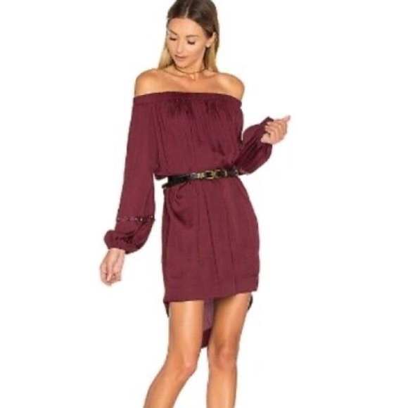 One Teaspoon Dress Off Shoulder San Cerena Studded Cuff Tunic Dress (D1) - Picture 3 of 6